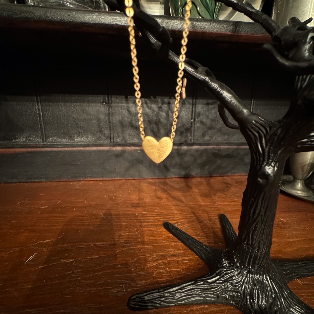 Gold Floating Heart Necklace